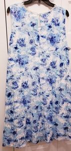 NWT Blue Floral Lace Dress with Pearl Trim